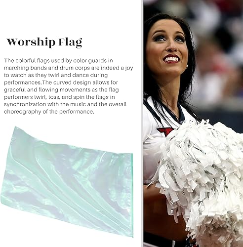 Miniatura 10 de Bandera de adoración con varilla escalable, bandera rectangular de poliéster sólido de 45 pulgadas para danza al aire libre, bandera de baile de