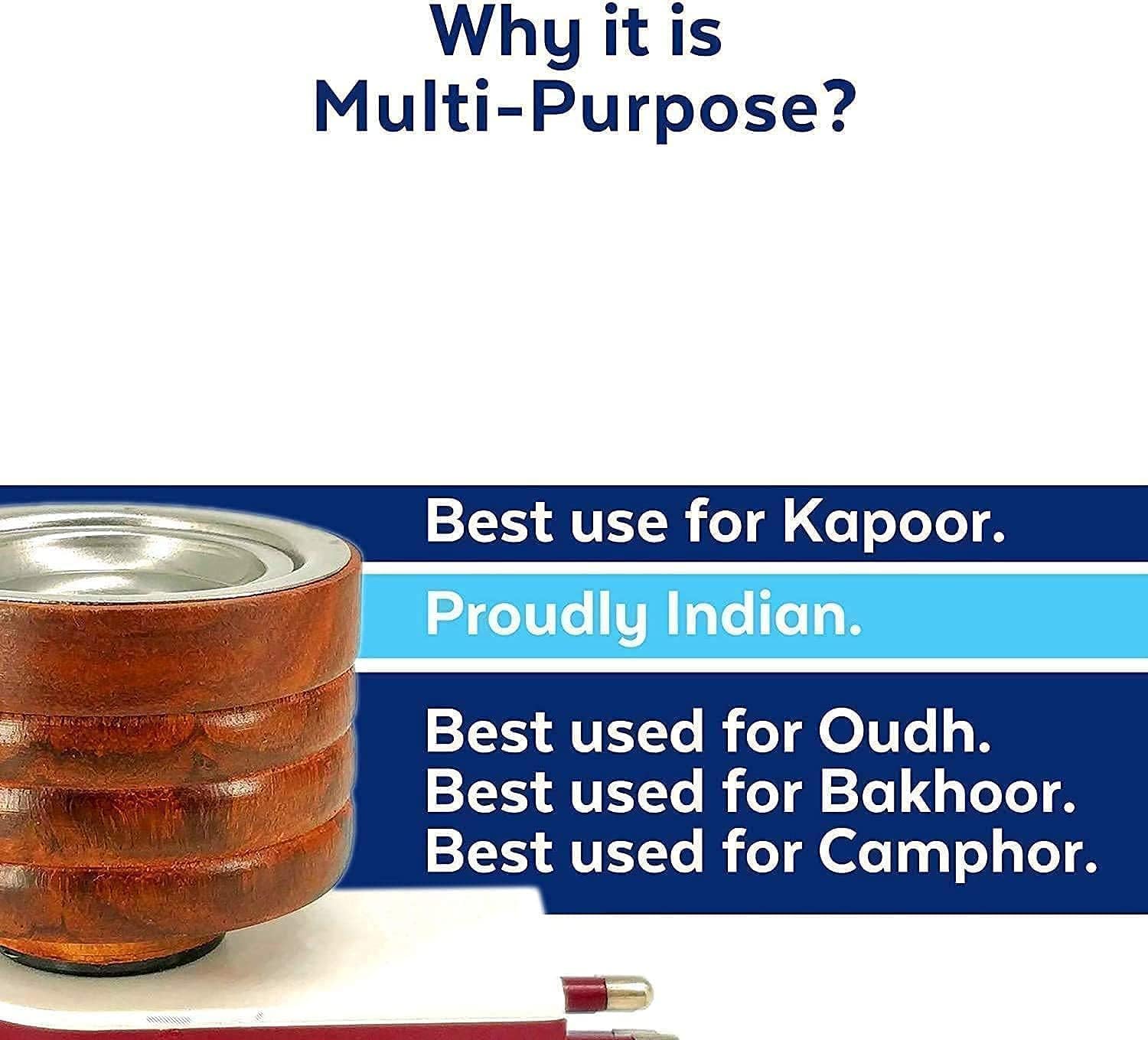 Sheesham Kapoor Dani - Incense Burner & Diffuser -6 Sheesham Kapoor Dani - Incense Burner & Diffuser -6