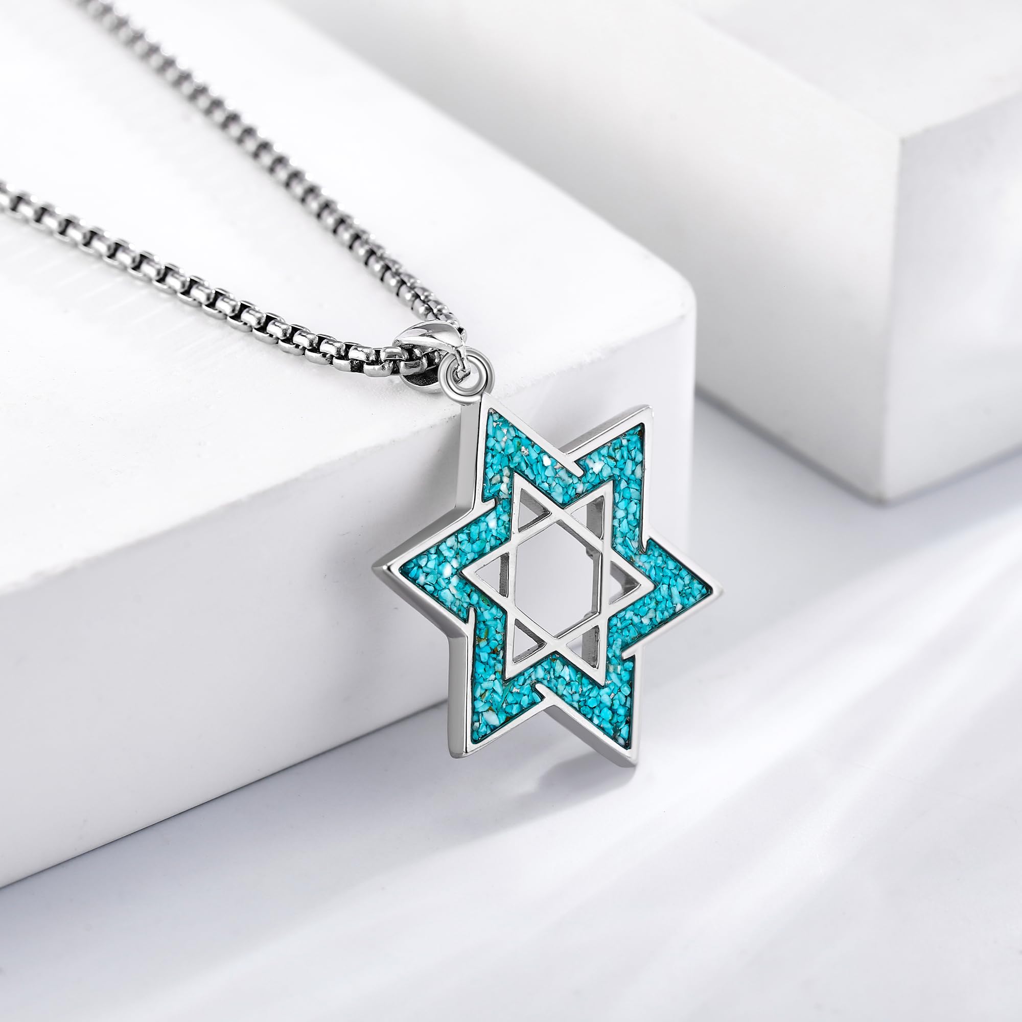 Collana con stella di David, in argento Sterling con stella di ebraico, idea regalo per uomini