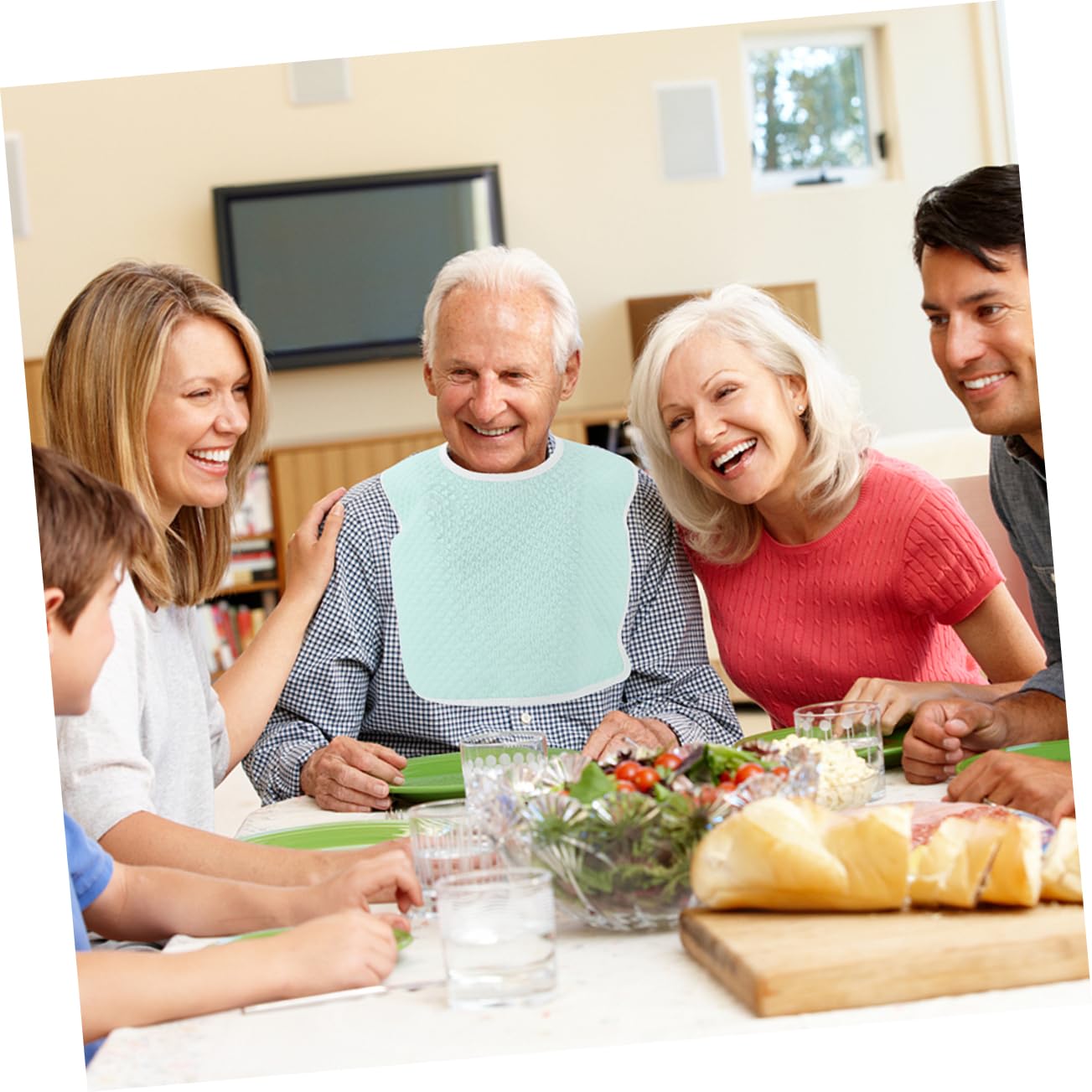 Abaodam 2pcs Old Man Bib Adjustable Adult Bib Handkerchiefs for Men Reusable Adult Clothing Protectors Mealtime Protector Adult Mealtime Bibs Men Apron Cotton Aldult Elder Protective Cover