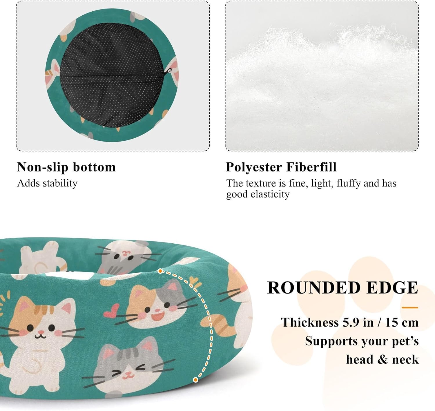 Cartoon Cat Bed Cool Colorful Warm Soft Pet Bed Pillow for Small Size Dogs