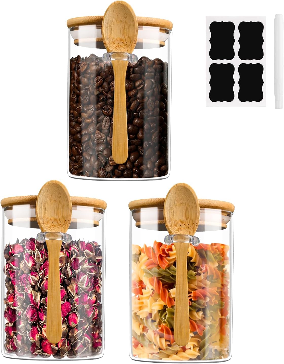 Hniuyun Condiment Container Seasoning Box Set, Glass Condiment ...