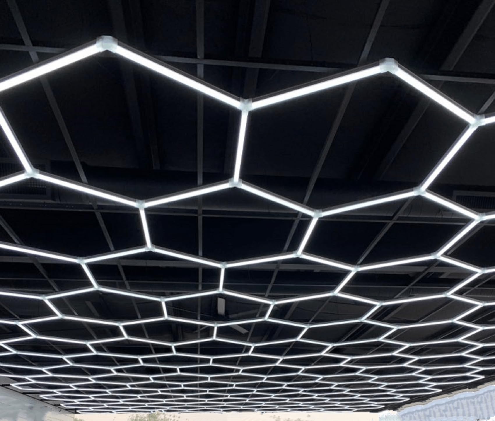 DIY Plug-in LED Hexagonal Honeycomb Garage Light Auto Detailing Workshop Detail Light 6500K Daylight White 110V-220V Used maintenance