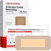 Vista 15 de FRESINIDER Paquete de 5 apósitos de espuma de silicona para heridas de 4" x 8" - Vendajes adhesivos impermeables con bordes - Súper absorbentes