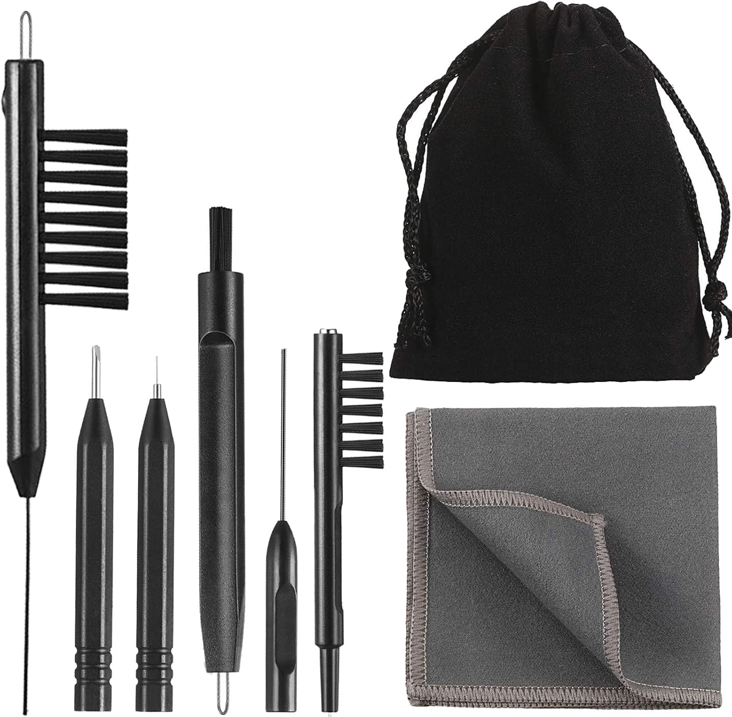 7 Pieces Hearing Aid Cleaning Tools Hearing Aid Amplifier Cleaning Brush with Magnet, Hear Cleaning Kit with Velvet Bag 7 Pieces Hearing Aid Cleaning Tools Hearing Aid Amplifier Cleaning Brush with Magnet, Hear Cleaning Kit with Velvet Bag