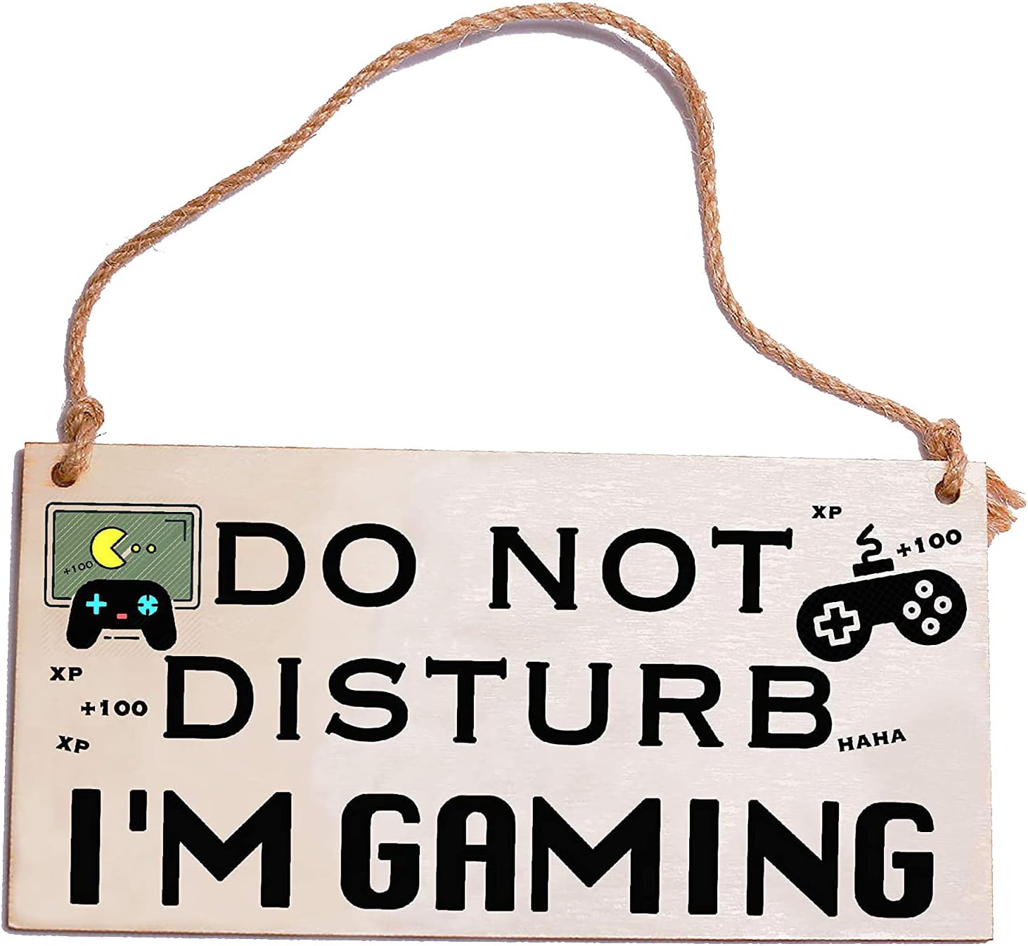 Gamer Gifts for Teen Boys Girls Do Not Disturb I'm Gaming Room Decor Wooden Hanging Door Signs for Kids Boys Bedroom Door Wall Decoration