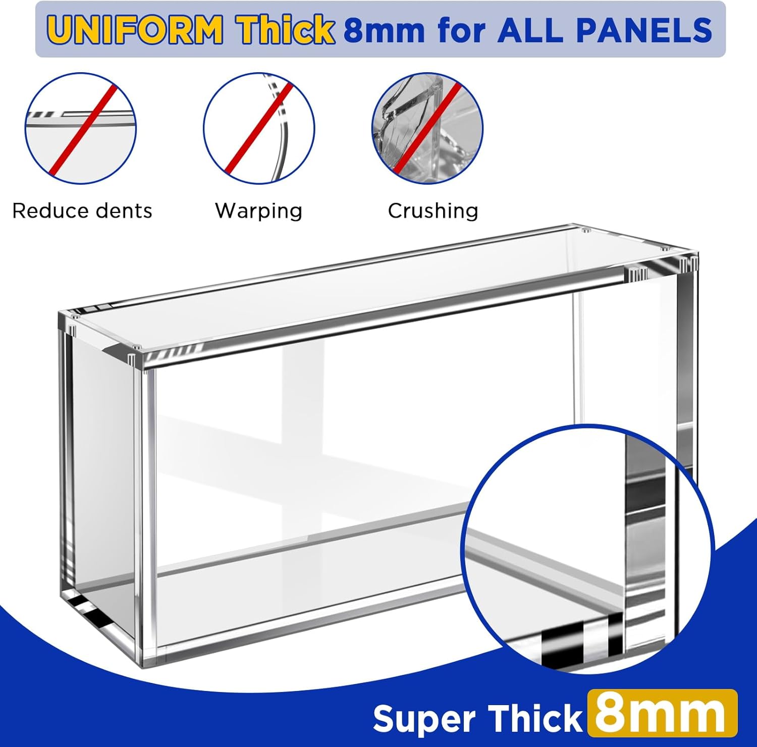 Prismatic Evolutions SPC Box Acrylic Display Case with Magnetic Lid, 8 + 8mm Thick Acrylic with 5x3mm Magnets - Compatible with Prismatic Evolutions Super-Premium Collection Box (Seals Protection)