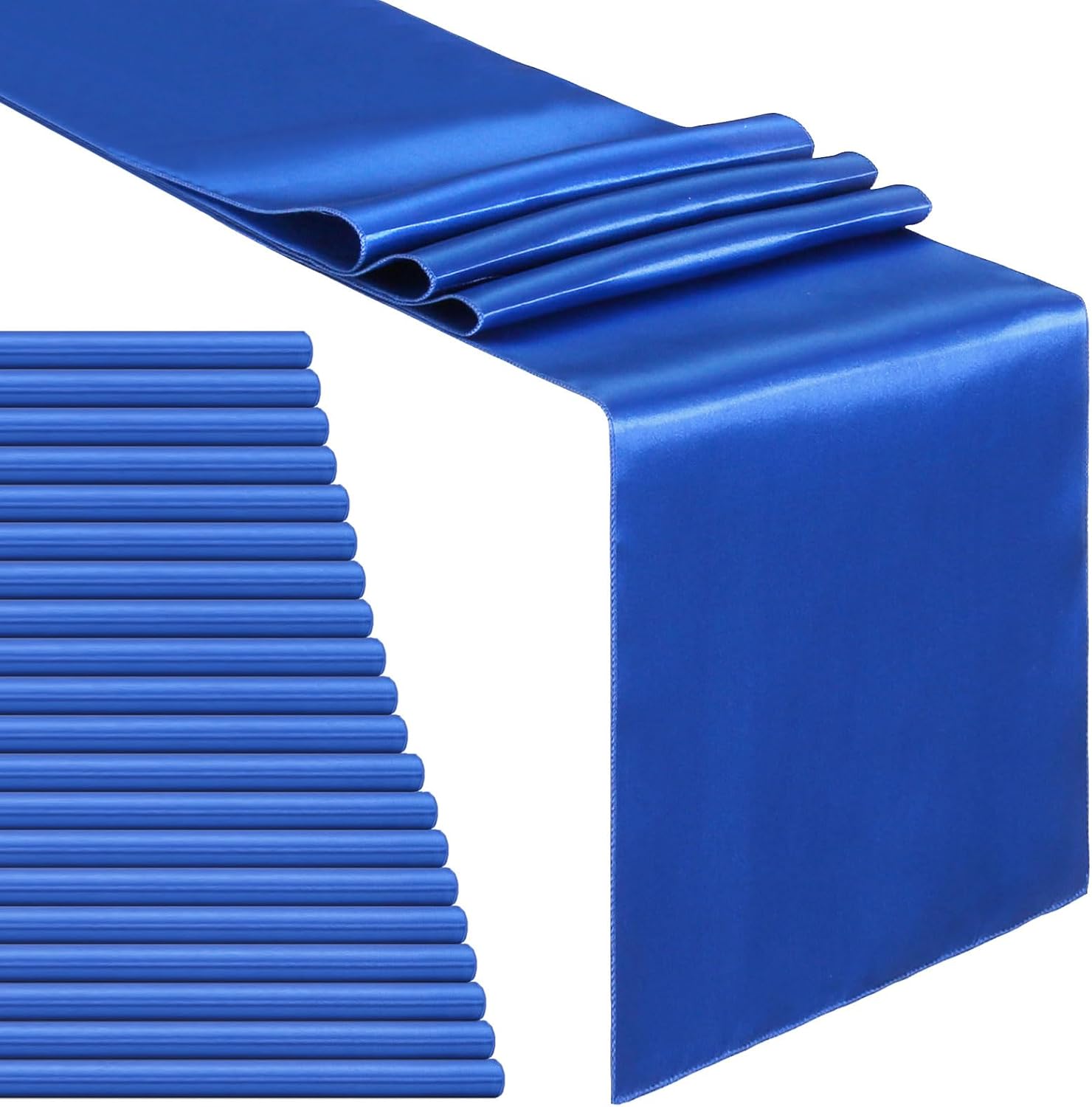 B-COOL Navy Table Runner Satin Table Runners Birthday Table Runners Silk Smooth Fabric for Banquet Wedding Party Decorations 20 Pack 12x108 inch