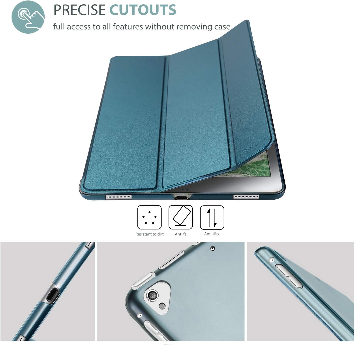 ProCase Smart Case for iPad Pro 12.9 Inch 1st and 2nd Generation (2015 and 2017 Model), Stand Cover Support Auto Sleep/Wake -Teal