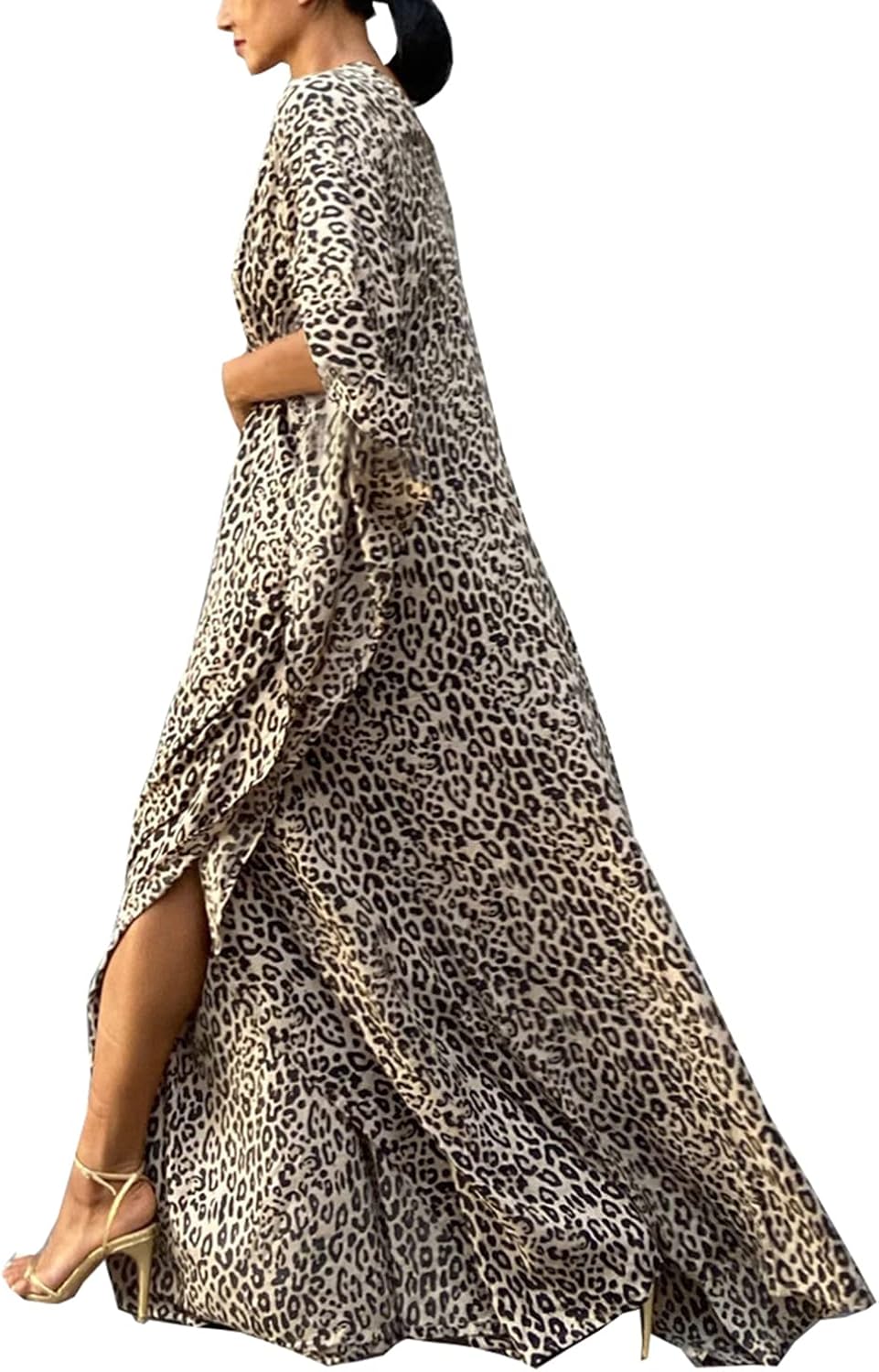 Youkd レディース サマー ボヘミアン ワンピース ビーチドレス 水着 ビーチカバー 日焼け止め 普段着 マキシ丈 完璧 体型カバー カフタン リゾート 冷房対策