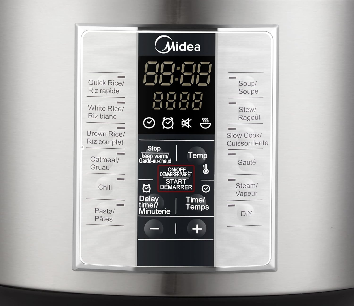 Midea Rice Cooker with the non-stick inner pot visible