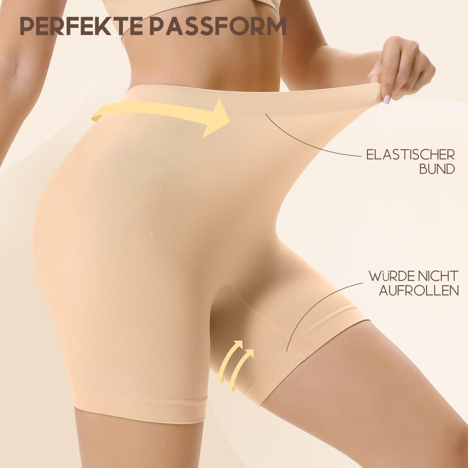 YouShow 3 Pack Pantalon Antirozaduras Mujer Debajo la Falda Pantalones Cortos Vestir Braga Anti Roce - 5