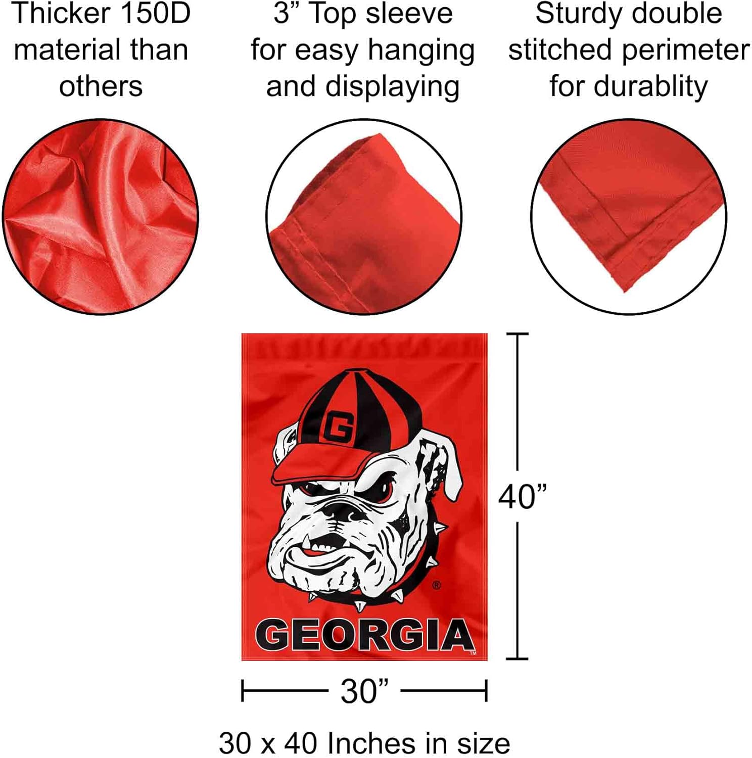 Georgia Bulldogs Double Sided House Flag
