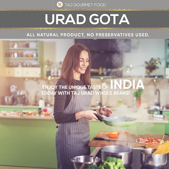 TAJ Urad Whole Dal | 4-Pounds | Black Gram