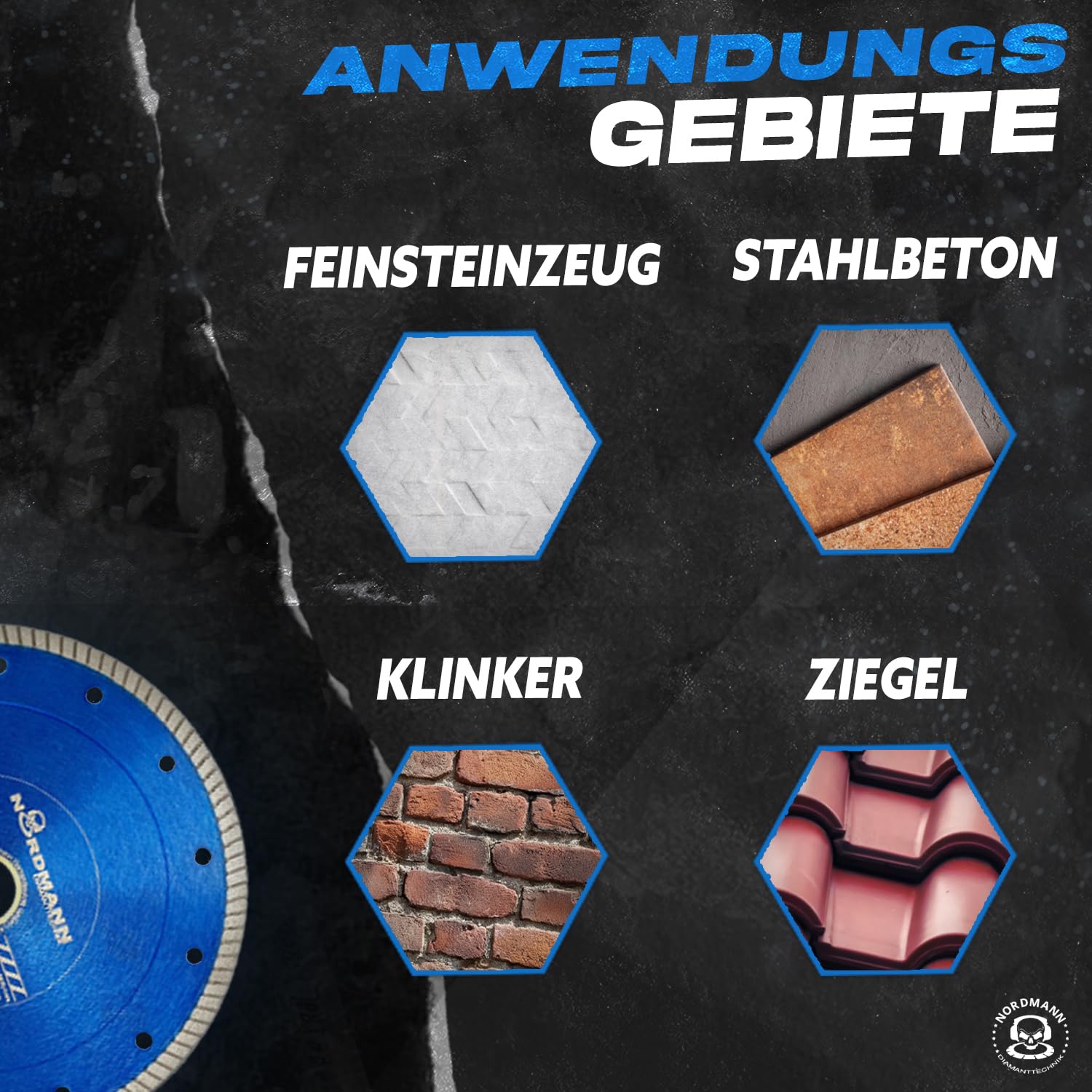 Diamant Trennscheibe FS-850 speed blau 230 x 25,4 mm, Diamantscheibe für Stein, Granit, Keramik, Ziegel, Fliesen-Scheibe mit hoher Schnittgeschwindigkeit