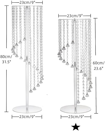 Miniatura 4 de Centros de mesa de boda, jarrón de flores, elegante soporte de cristal acrílico, 2 piezas de 23.6 pulgadas de alto, decoración de mesas de fiesta de