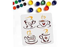 MAYJOYDIY Coffee Painting Stencils for Dining Room Wall Decor (4 Styles)