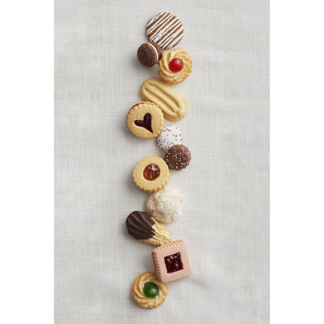 The Swiss Colony Holiday Cookies Gift Tin– Assorted Chocolate Sandwiches, Vanilla Fingers, Apricot Galettes, Festive Dessert Cookies Variety Pack, Holiday Treats, Gourmet