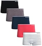 Reebok Womens Boyshorts Underwear - 5 Pack Stretch Performance Seamless Underwear for Women, 4” Inseam with Tagless Waistband