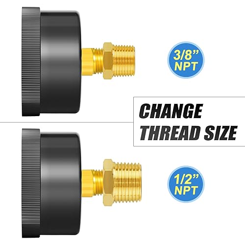 Vista 20 de MEANLIN MEASURE Marco de plástico de 0 ~ 60 psi, medidor de presión de arranque NPT y filtro limpio, adecuado para piscina, spa, acuario, montaje