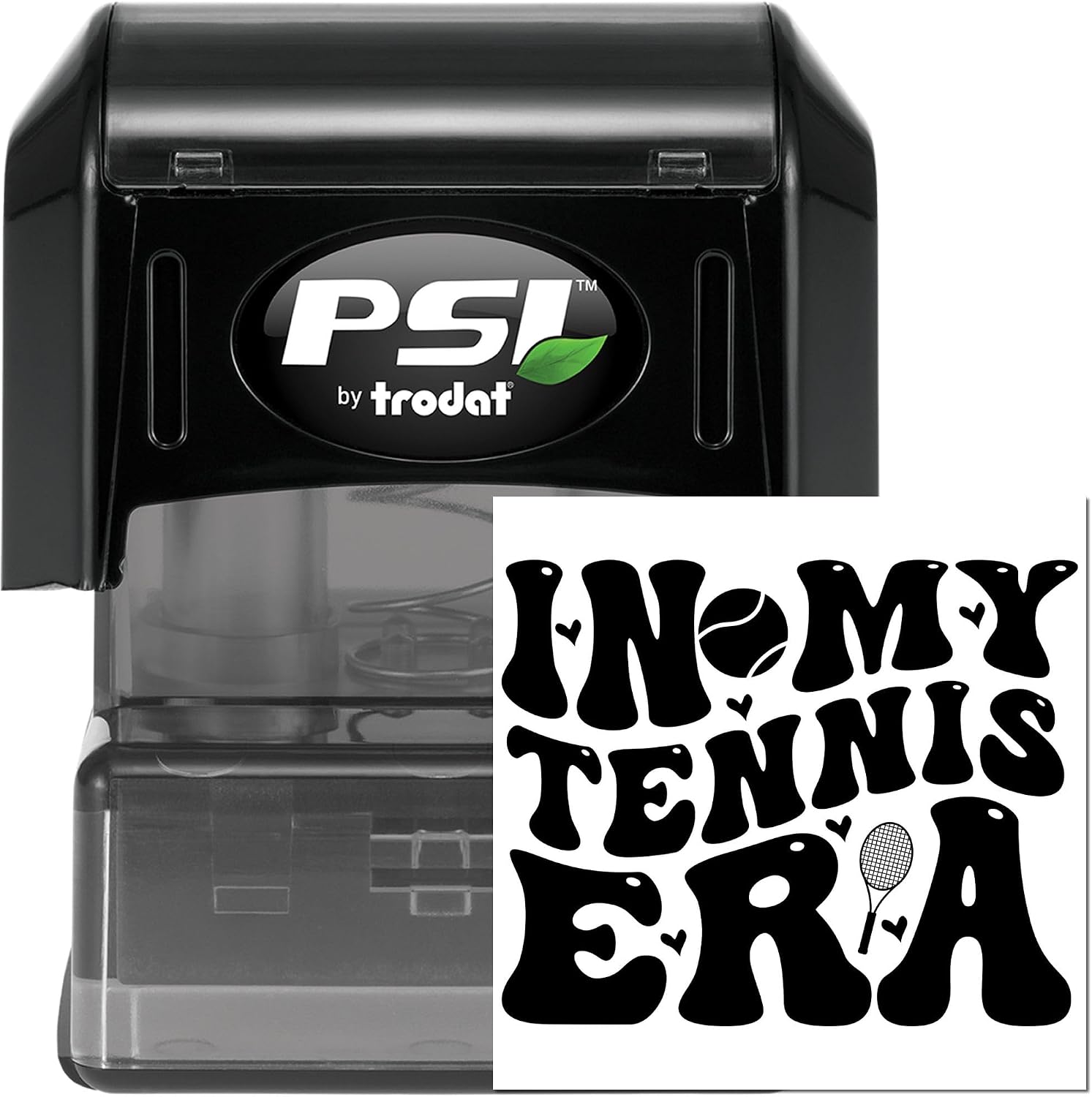 Personalized Tennis Era Typography Rubber Stamp, Standard 1-5/8" Square Wood Handle Bespoke Design Professional Grade for Enthusiasts & Custom Stationery Collectors, Invitations Crafts