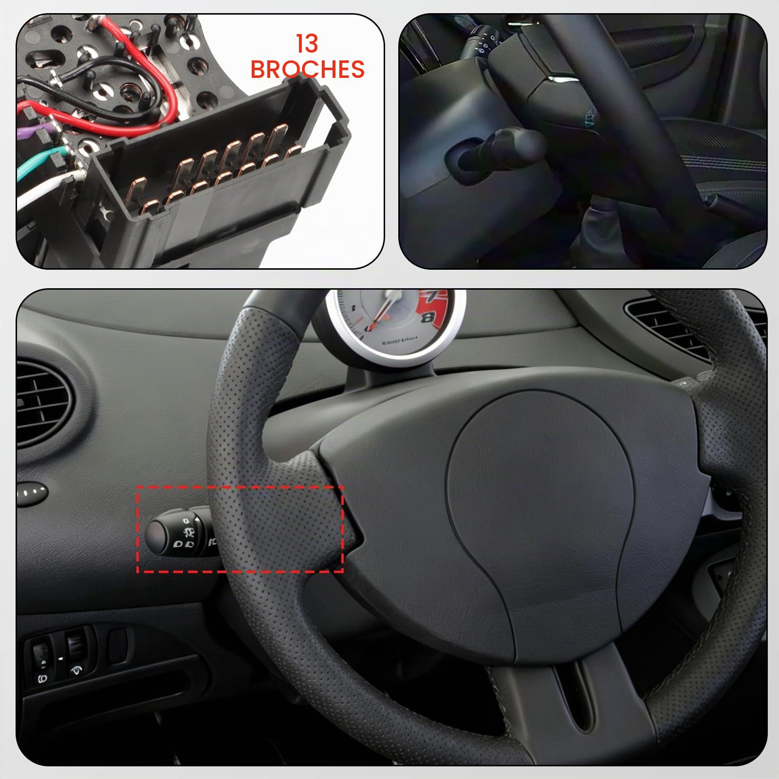 Commodo pour Twingo 2 2007-2014 7701072110 Commodo Interrupteur Colonne Direction Phare Tige Direction Twingo II (13 pins)