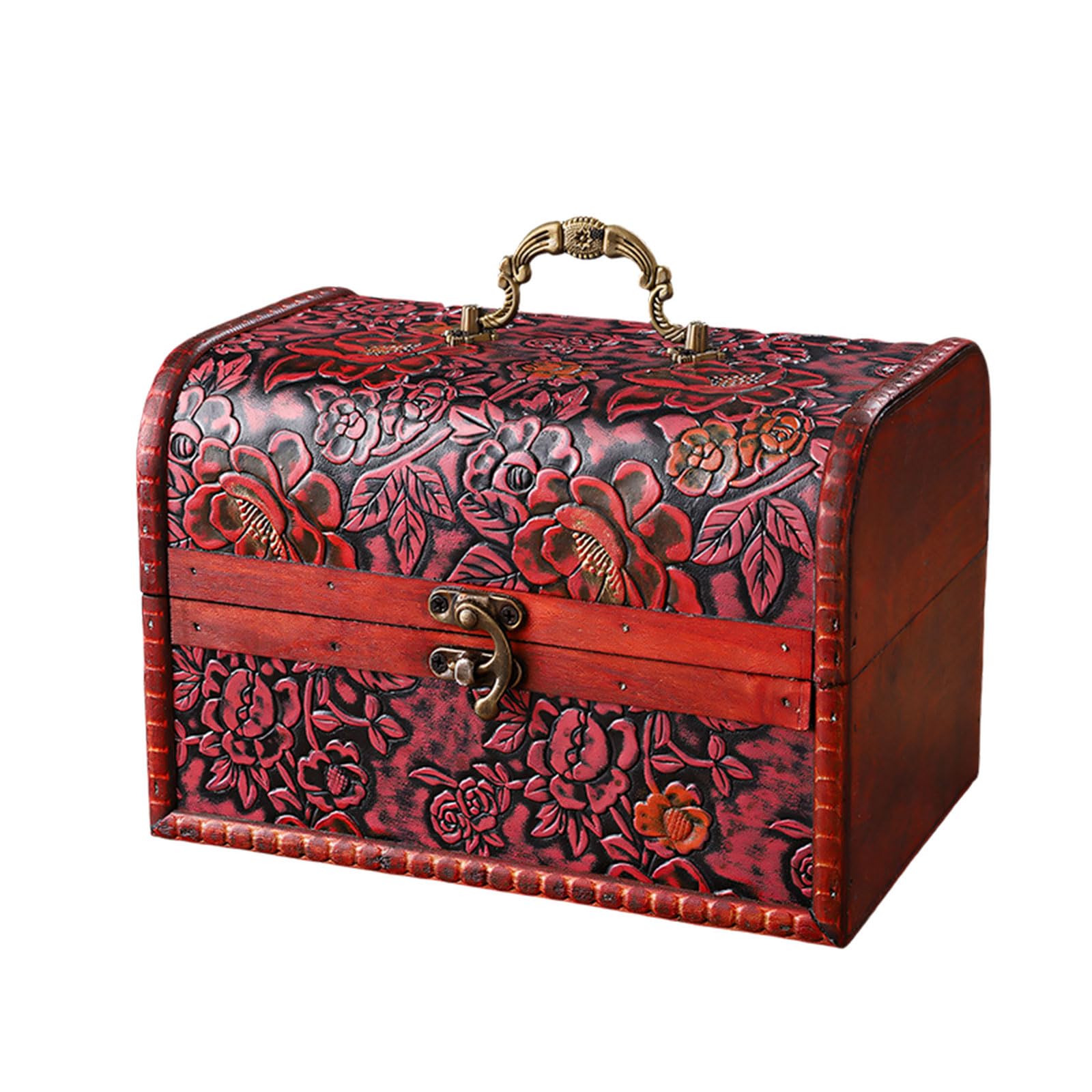 Kaeltsyn European Wood Storage Chest Featuring Metal for Secure Storage of Valuables and Decorative Home Accent Handcraft Wood Case