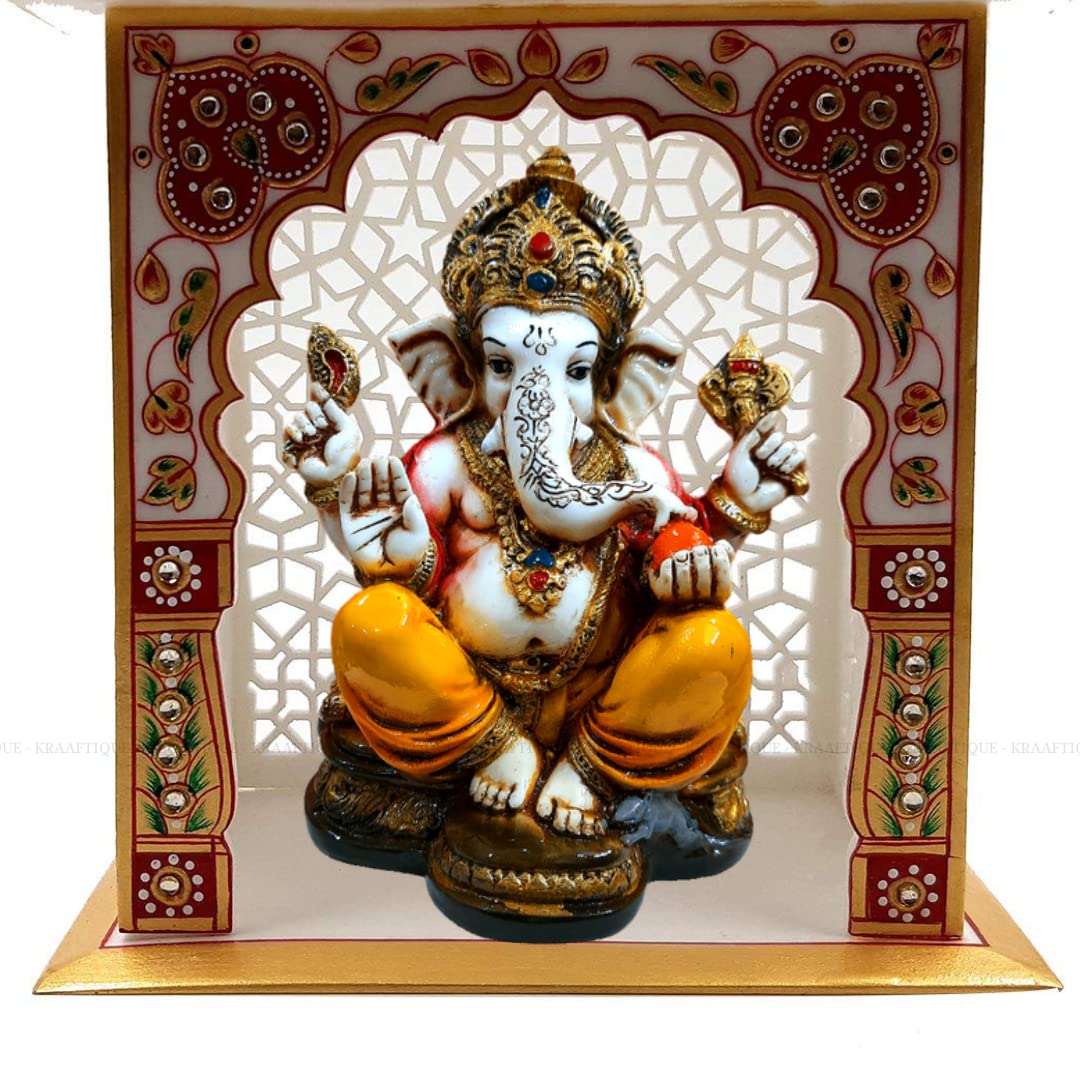 Marble Ganesha Idol for Home Decor – 16.5 cm