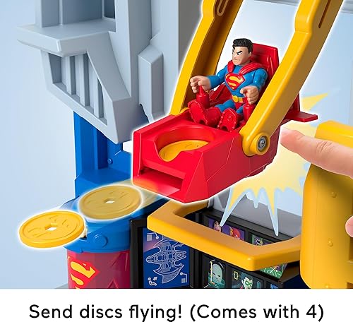 Miniatura 5 de Fisher-Price Imaginext DC Super Friends Cuartel general de superhéroes de 2 pies de alto con luces sonidos figuras y accesorios para mayores de 3