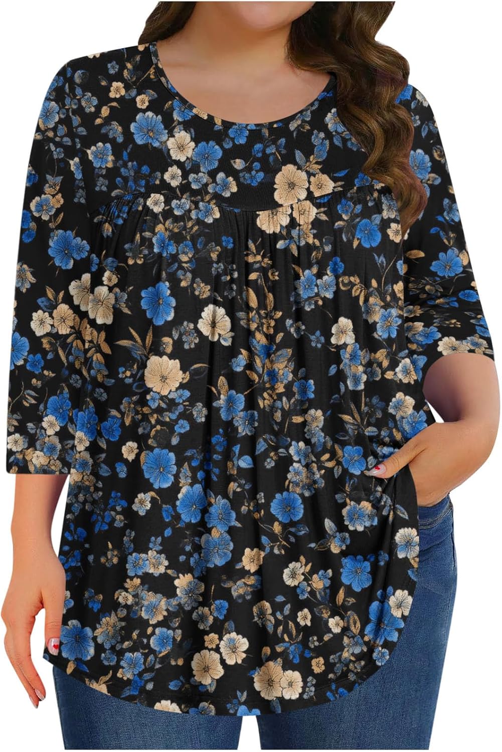 Plus Size Tops for Women Comfy Half Sleeve Crew Neck...