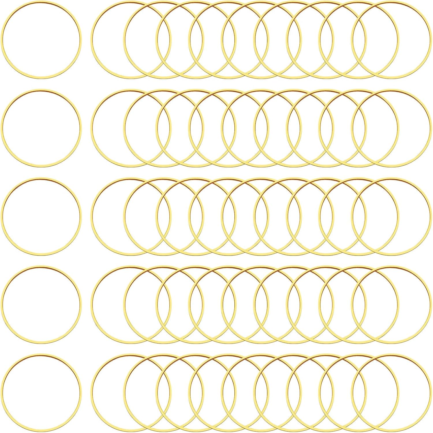 Ximalun 80Pcs Silver Earring Hoops, 50mm Round Circle Hoop Earring Findings for DIY Craft, Jewelry Making Supplies