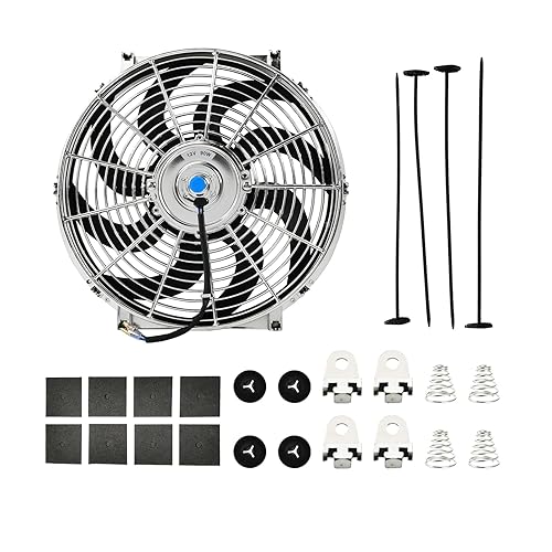 Vista 20 de Kit de montaje de ventilador de refrigeración de radiador eléctrico de 12 pulgadas, ventilador de radiador de alto rendimiento con kit de montaje