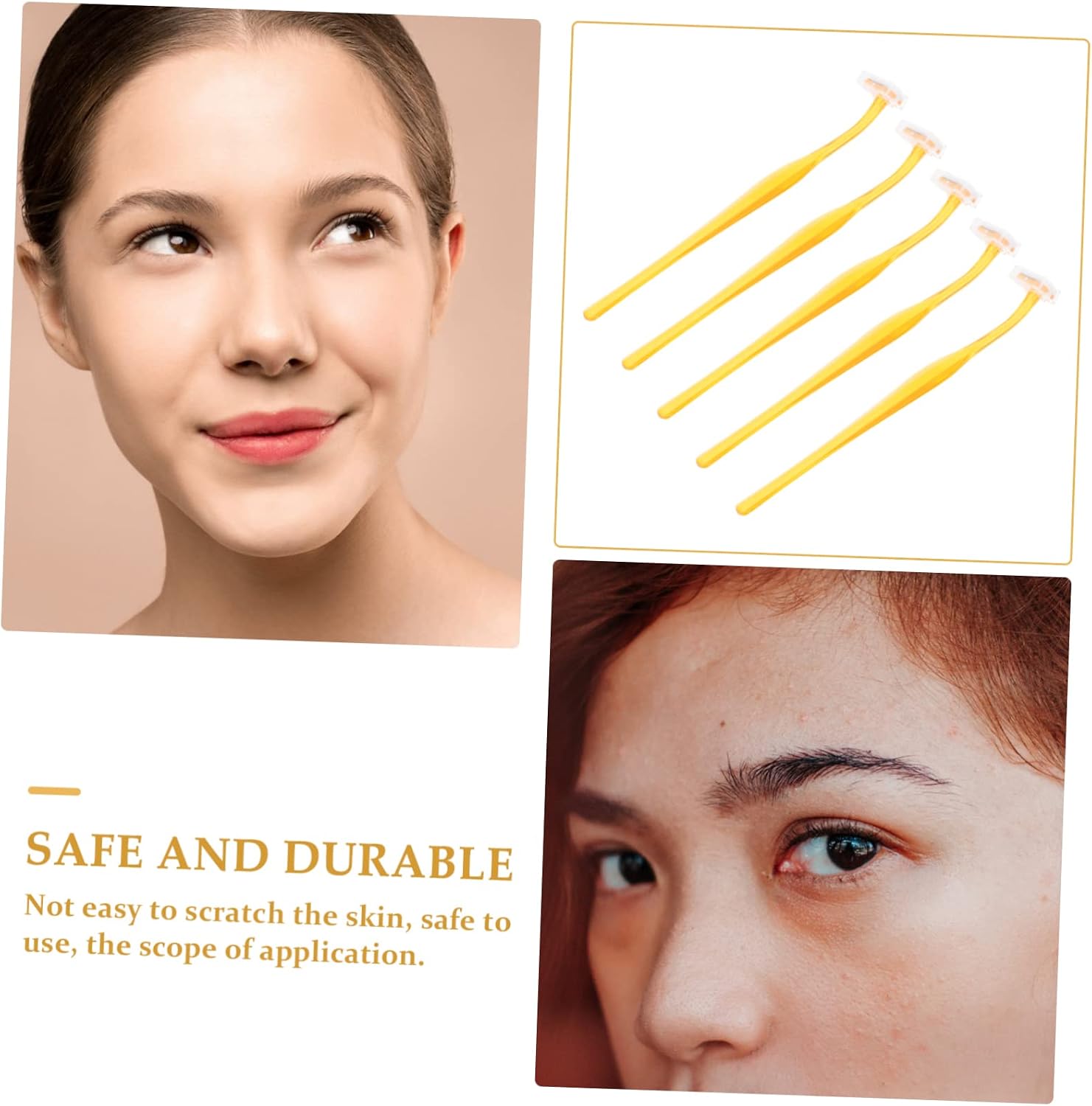 Mikinona 10pcs Eyebrow Trimmers for Women Safe Eyebrow Protective Cover Portable Facial Hair Removal Tools Compact Design for Easy Storage and Travel Blades