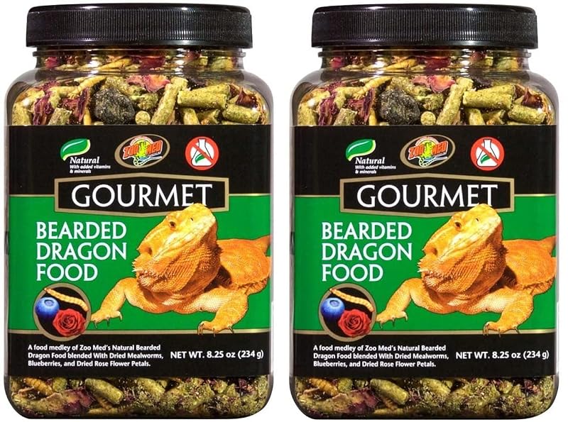 Alimento Gourmet em Pellets para Dragão-Barbudo Zoo Med com Mirtilos e Larvas de Tenébrio, Pacote com 2 de 234 g