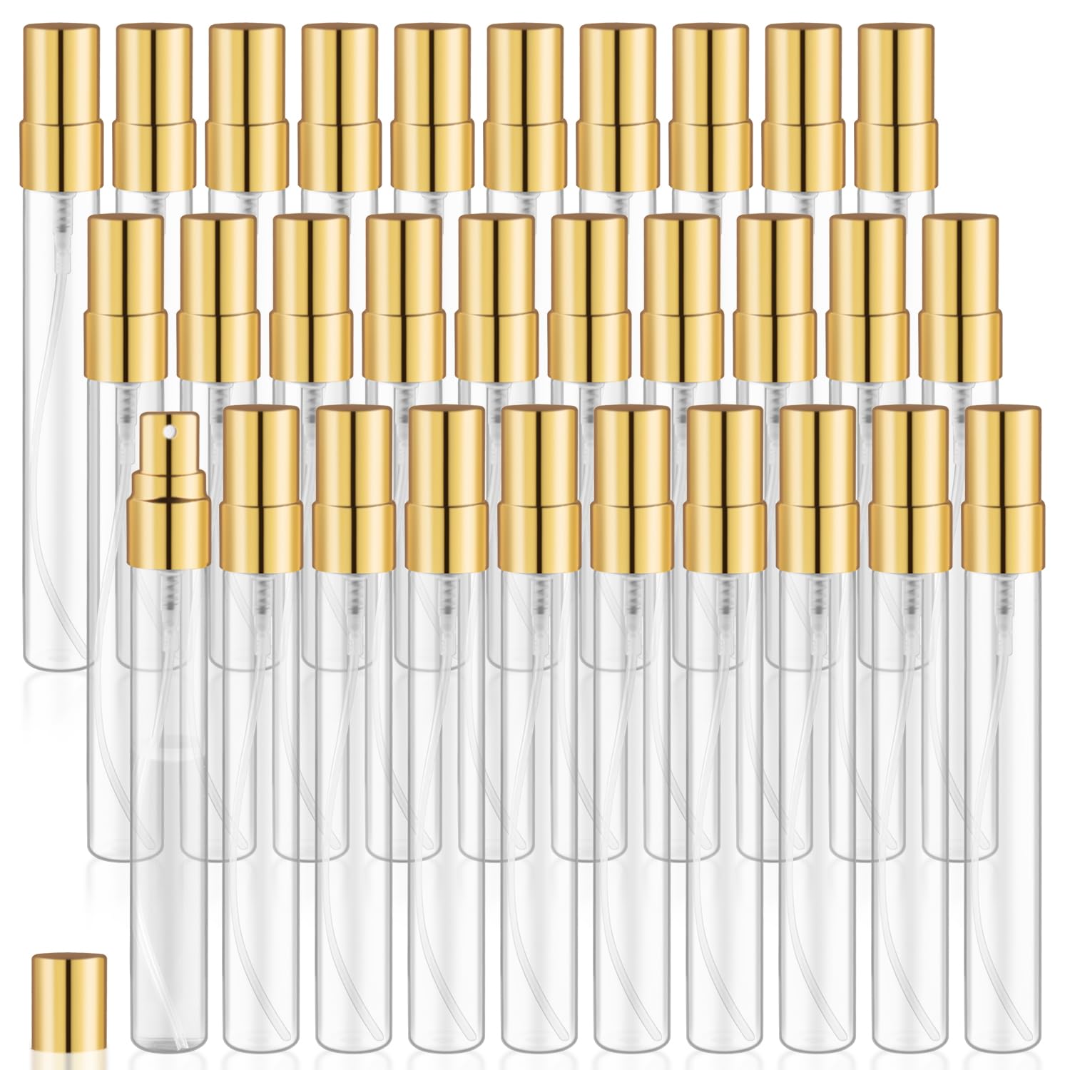 30 Pack Empty Mini Glass Spray Bottle Refillable Fine Mist Perfume Atomizer Portable Travel Sample Spray Bottles Containers For Perfume Essential Oils Cosmetics Liquid (clear bottle, 10ml)-image-42