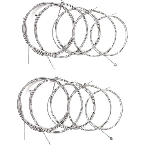 2 Packs Bass Guitar 5 Strings Set Nickel Plated Steel Guitar Strings with Small Ball Ends, Bass 5 Strings Compatible with Acoustic Electric Guitar Replacement Parts Accessories