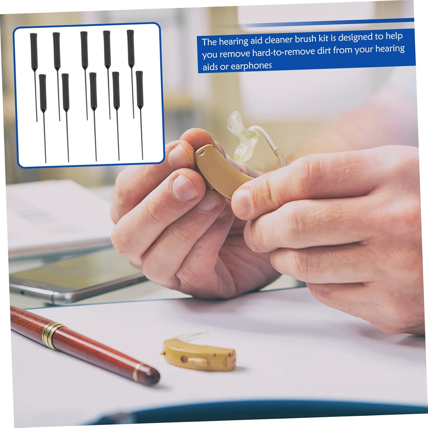 10Pcs Cleaning Tool Kit Vent Cleaner for Hearing Amplifiers Portable and Convenient Removal Accessories Fine Workmanship for Safe Cleaning