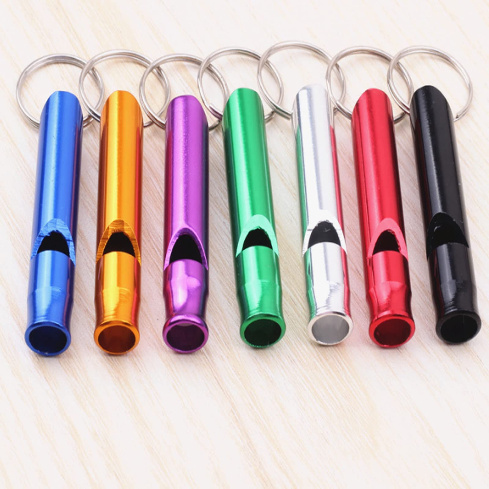Aluminium noodfluitje met sleutelhanger