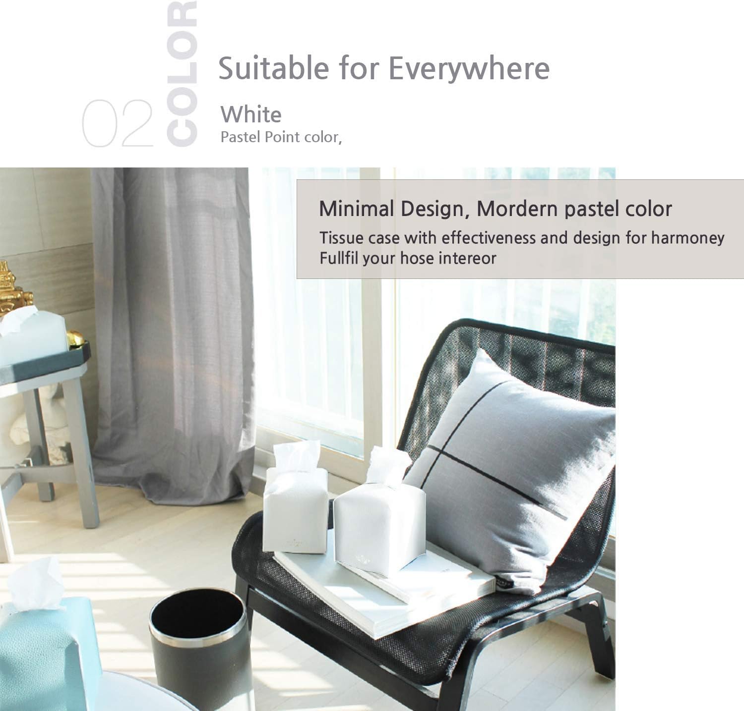 Carrotez Tissue Box Cover, [Refined] Modern PU Leather Square Tissue Box Holder - Decorative Holder/Organizer for Bathroom Vanity Countertop, Night Stands, Office Desk & Car 5"X5"X5" - Off White : Everything Else