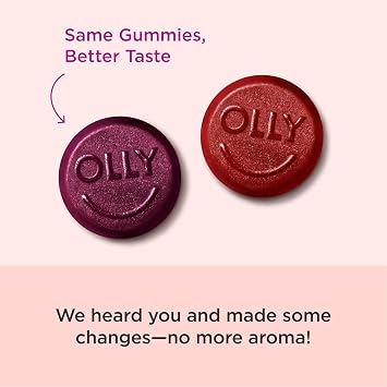 OLLY Men's Multivitamin Gummy, Vitamins A, C, D, E, B, Zinc, Blackberry Flavor, 45 Day Supply - 90 Count