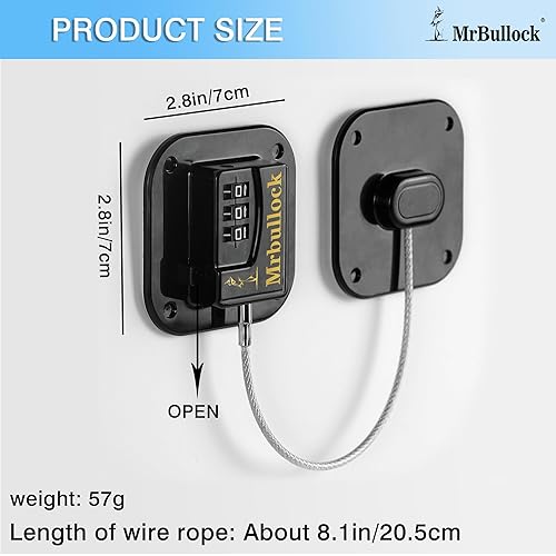 Miniatura 2 de Paquete de 2 cerraduras para refrigerador para niños, cerraduras de seguridad para niños, cerraduras de gabinete de seguridad para niños, armarios,