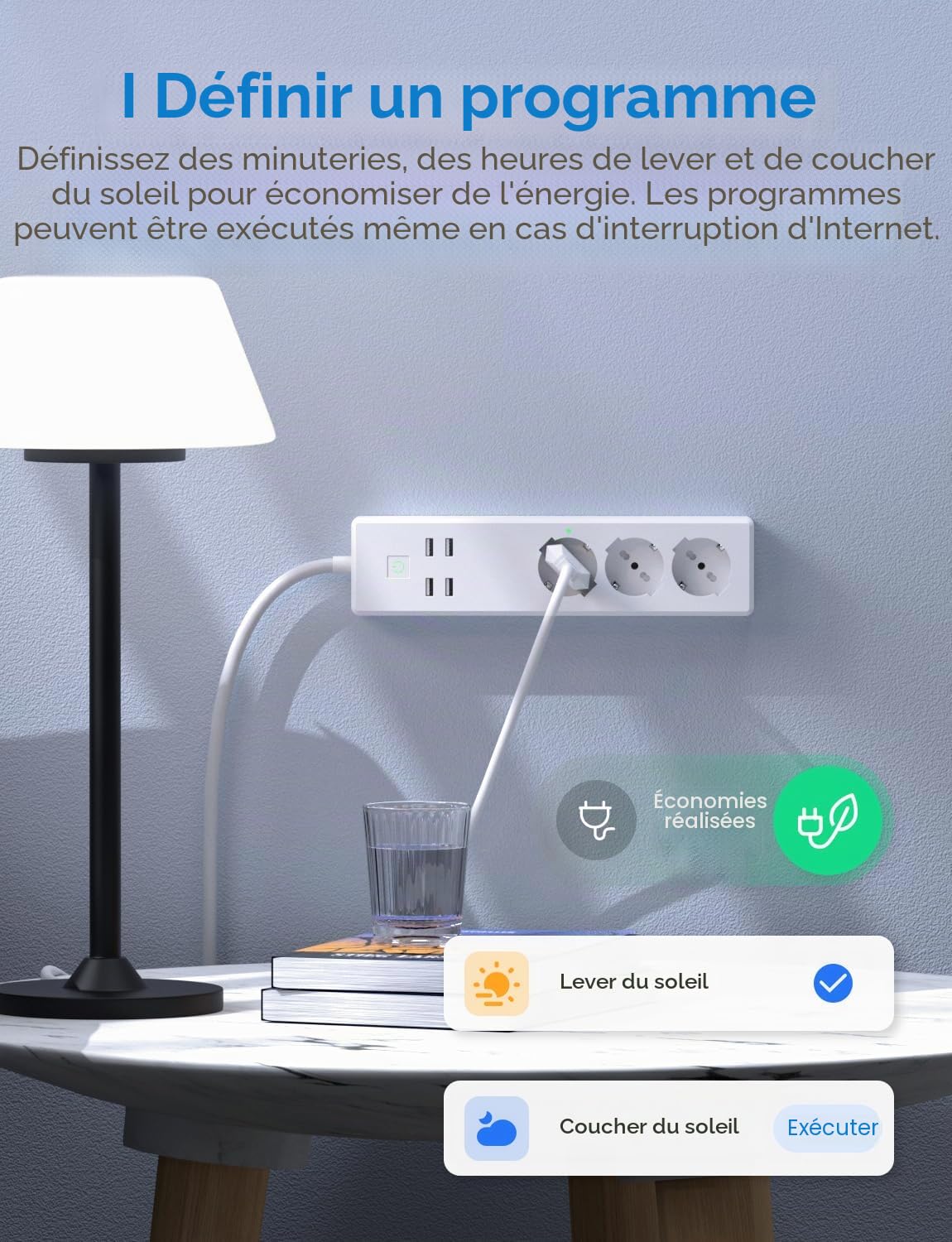 Meross Multiprise Italienne avec kit Intelligent HomeKit, 16 A Smart WiFi avec 3 Schuko 4 Ports USB, Protection Contre Les surcharges, Compatible avec HomeKit, Alexa, Google Home, SmartThings