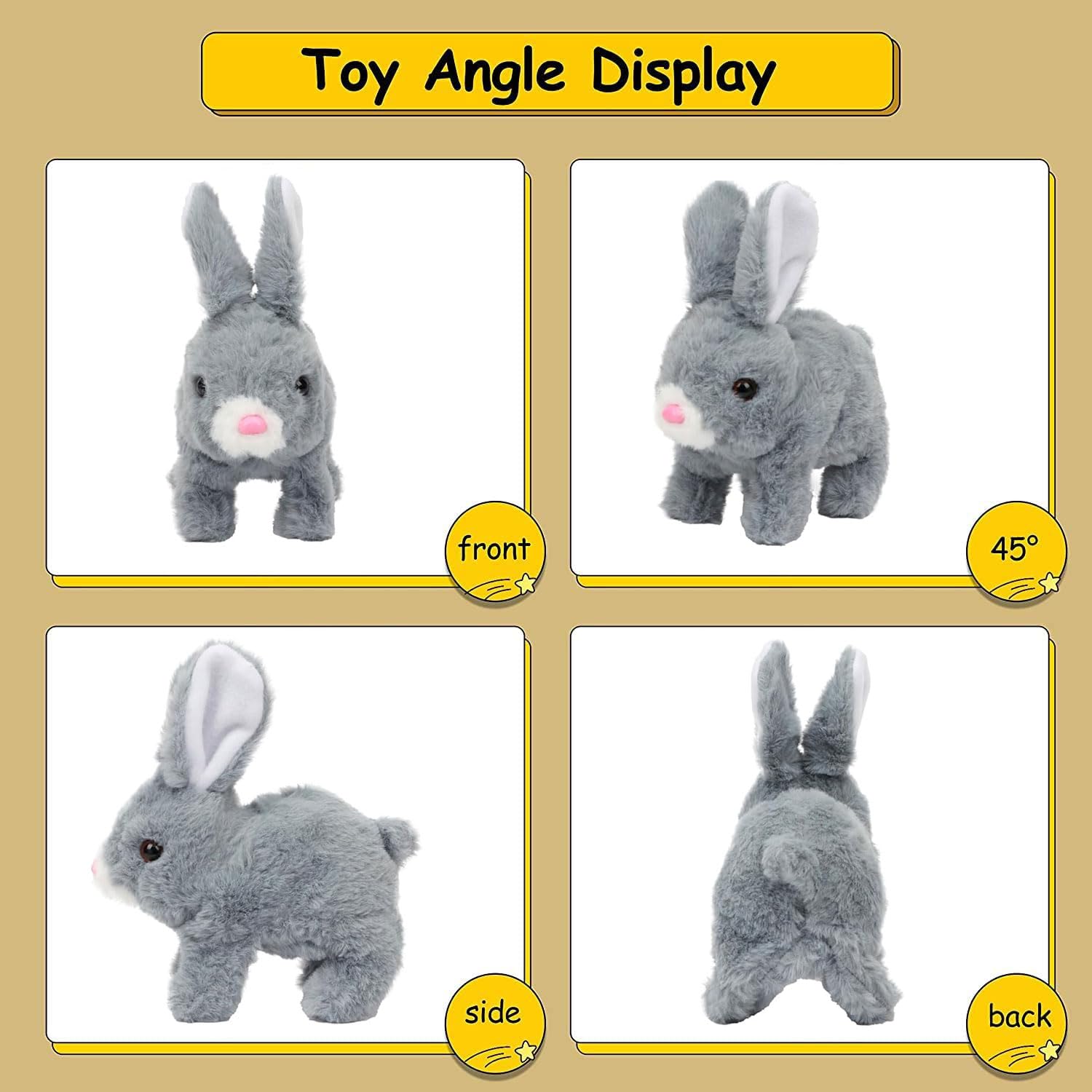 Sunshine smile Coniglietto saltellante, Coniglietto saltellante, Lepre parlante, produce suoni e le sue orecchie e il naso si muovono, coniglio di peluche per regali di Pasqua e Natale