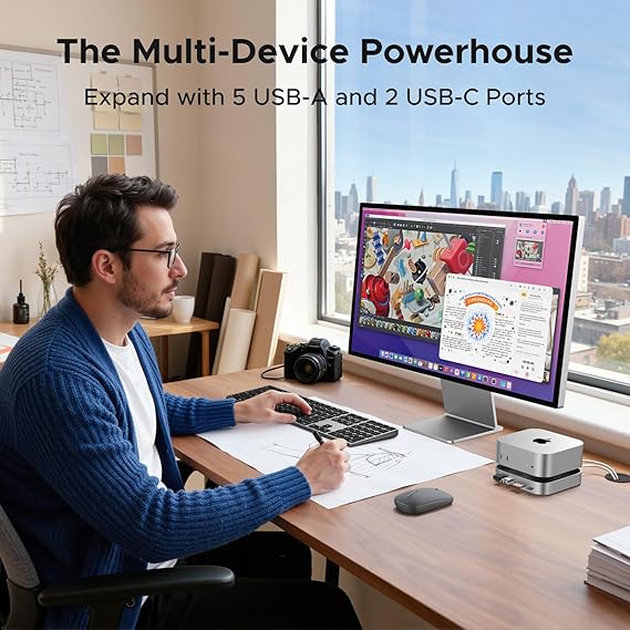 UGREEN Mac mini Dock & Stand with NVMe SSD Enclosure for M6/M5 Pro/M4