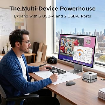 UGREEN Mac mini Dock & Stand with NVMe SSD Enclosure for M6/M5 Pro/M4