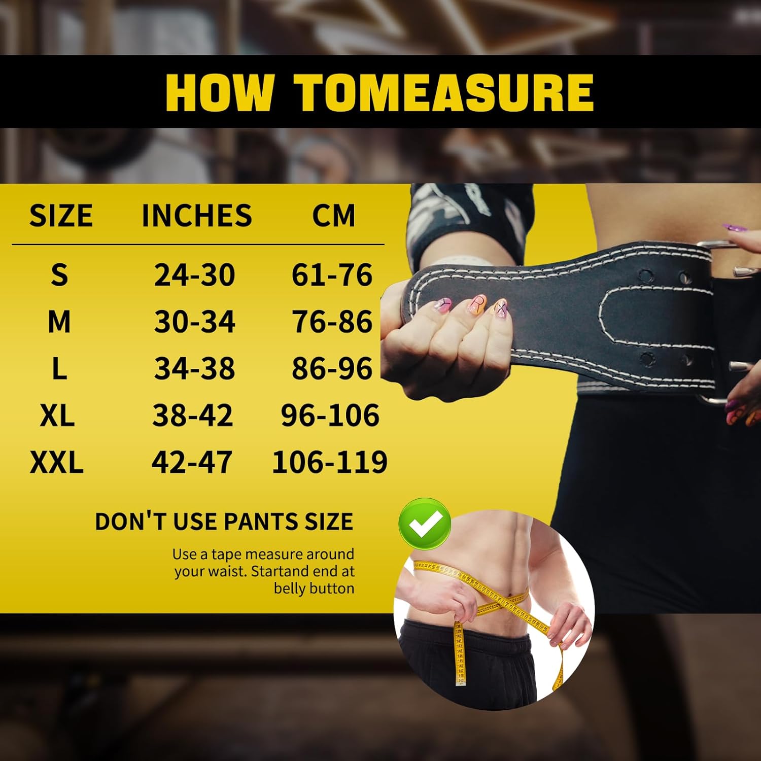 Genuine Leather Weightlifting Belt (6mm Thick) – Unisex Exercise Belt for Strength Training, Weight Lifting, Squats, with Waist Support | Adjustable Design, Suitable for Various Workouts - Image 3