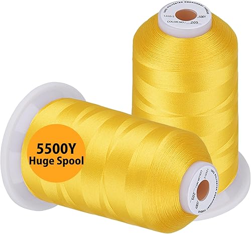 Miniatura 37 de Simthread Hilo de bordar 5500 yardas rojo 800, 2 carretes enormes 40wt poliéster para hermano, Babylock, Janome, Singer, Pfaff, Husqvarna, Bernina