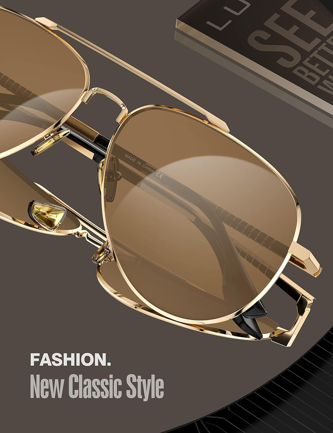 LUENX Aviator Sunglasses for Men Women Polarized Driving Classic Shades - UV 400 Protection with Accessories 60MM - Image 3