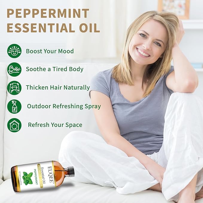 Aceite Esencial de Menta EUQEE 118 ml Puro con Gotero de Vidrio miniatura 3