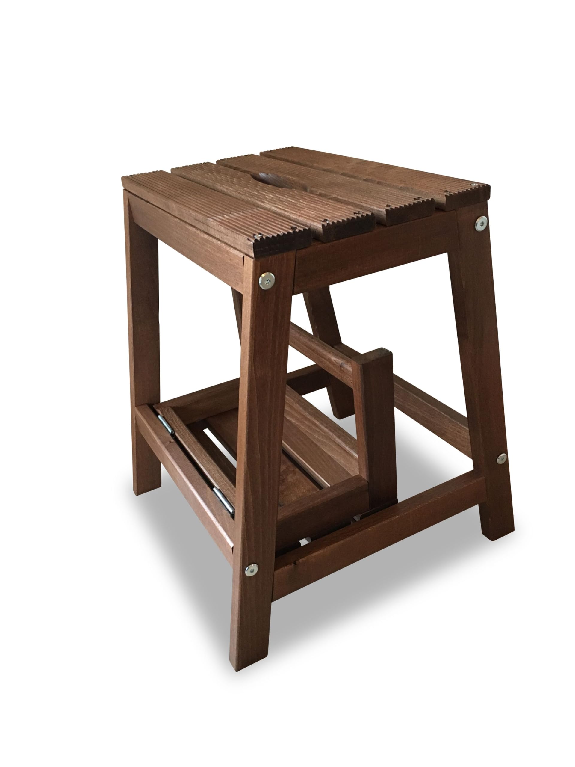 Marchepied pliable à deux marches en bois de hêtre